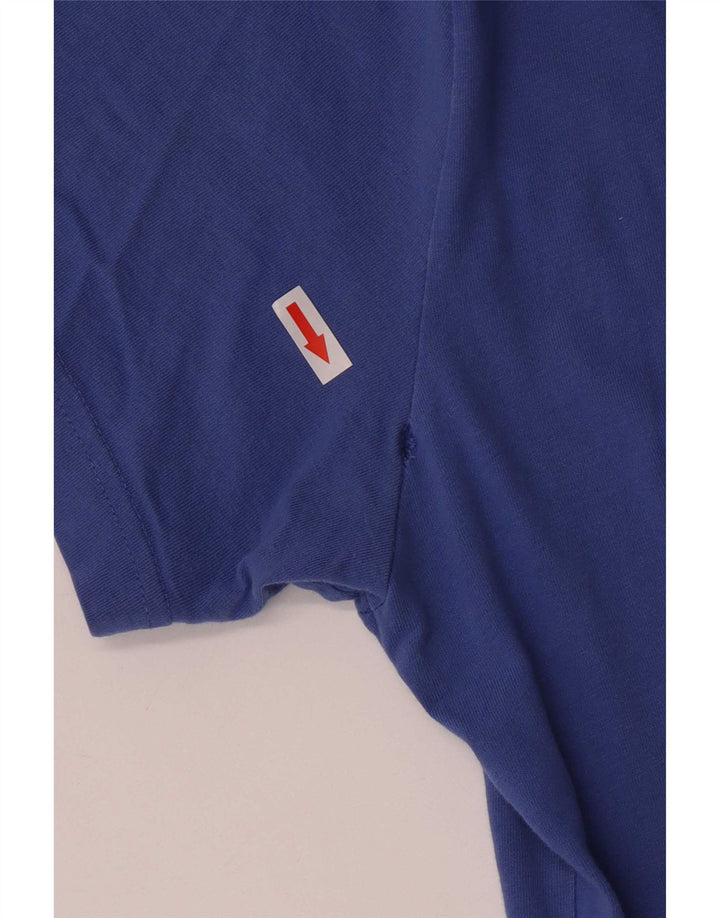 Reebok Herren Grafik-T-Shirt-Oberteil aus mittelblauer Baumwolle
