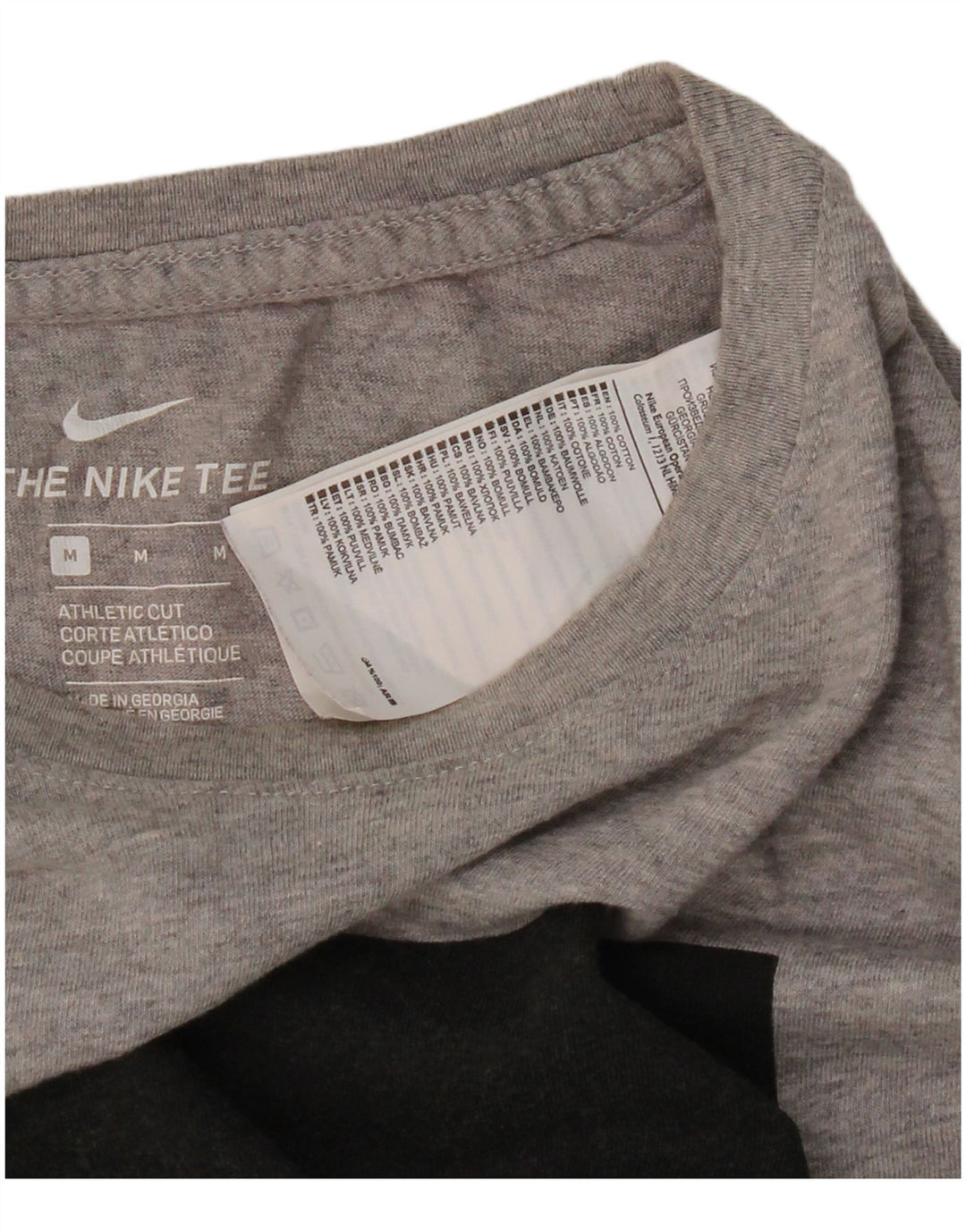 Nike Herren Athletic Cut Graphic T-Shirt-Oberteil aus mittelgrau gefleckter Baumwolle