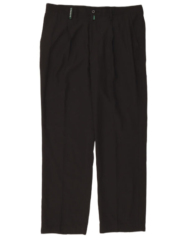 CHERVO Mens Pegged Chino Trousers IT 54 2XL W36 L32 Black Polyester