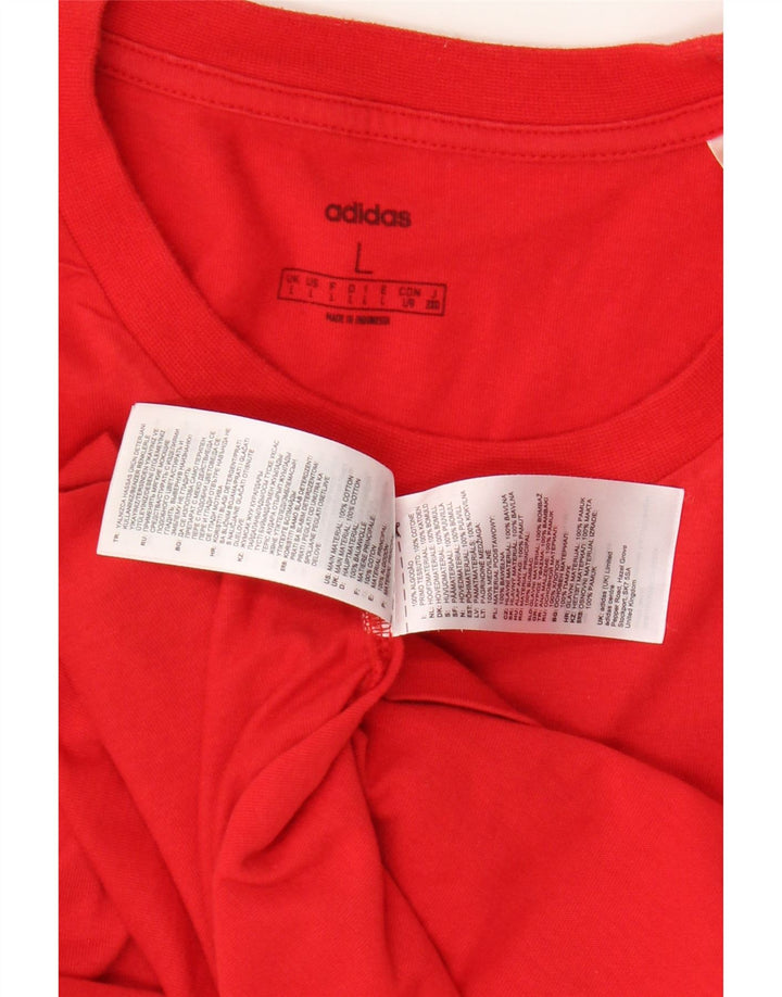 ADIDAS Herren Grafik T-Shirt Top Große rote Baumwolle