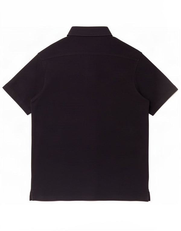 Massimo Dutti Mens Short Sleeve Shirt Small Black Cotton