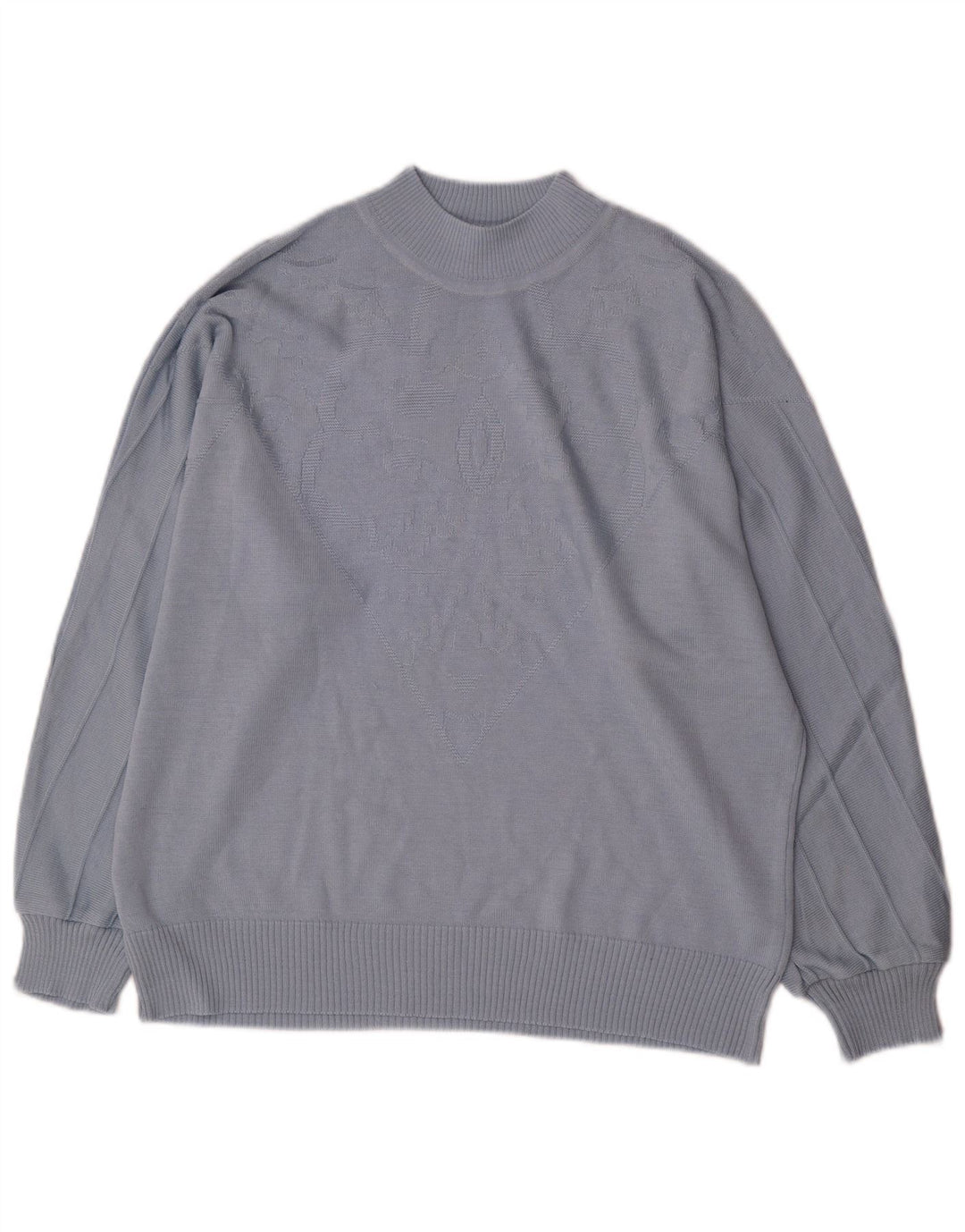 Vintage Damen Rollkragenpullover Pullover IT 46 Groß Blau Polyacryl