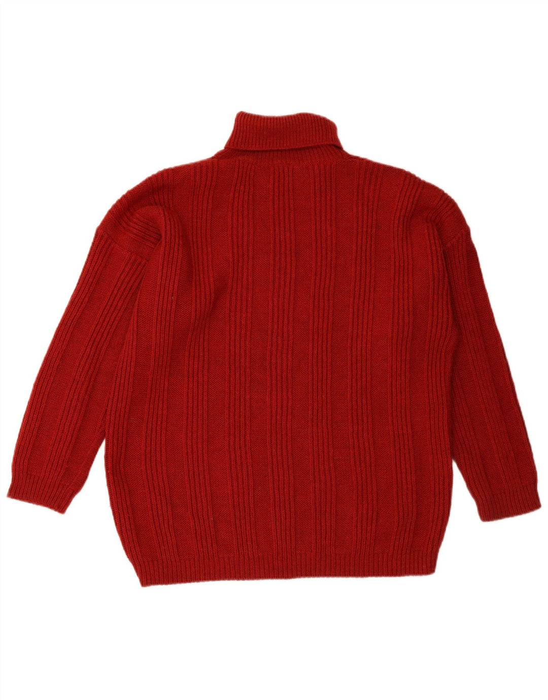 VINTAGE Damen Rollkragenpullover Pullover UK 18 XL Burgund Fair Isle