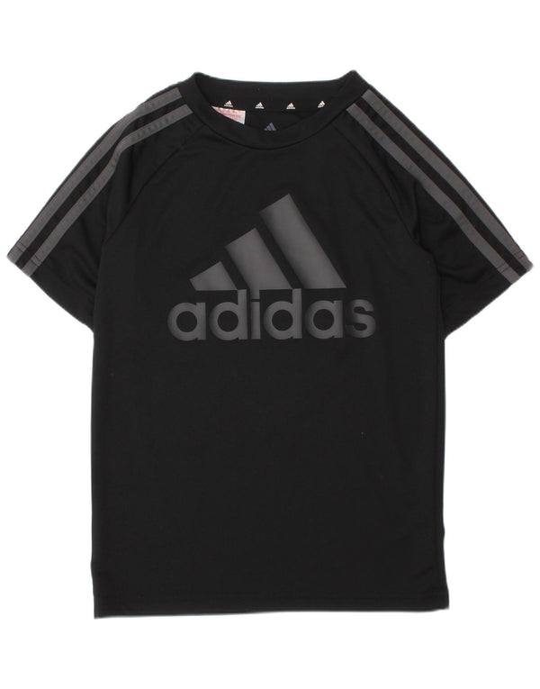 Adidas Jungen Aeroready Graphic T-Shirt Top 7–8 Jahre, schwarzes Polyester