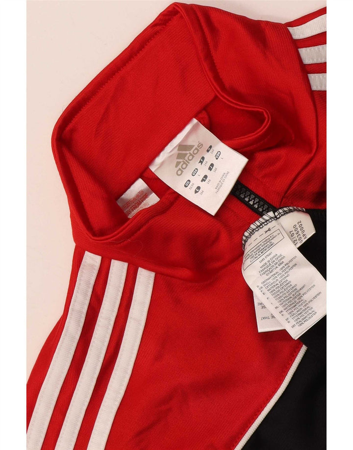 Adidas Jungen-Trainingsanzug-Top-Jacke, 13–14 Jahre, schwarzes Colourblock-Polyester