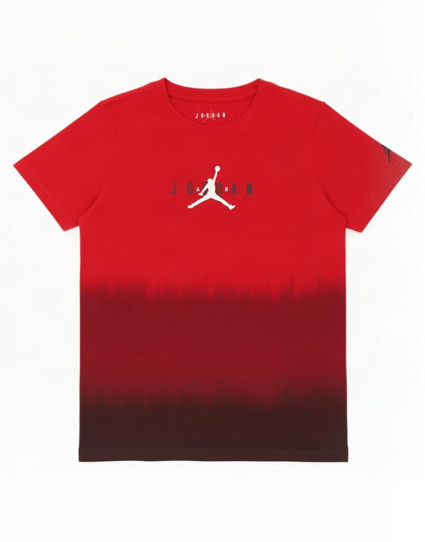 Jordan Boys Graphic T-Shirt Top 10-11 Years Medium Red Colourblock Cotton