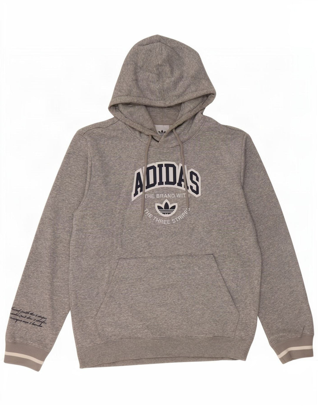 Adidas Herren Graphic Hoodie Pullover Mittelgrau gefleckte Baumwolle
