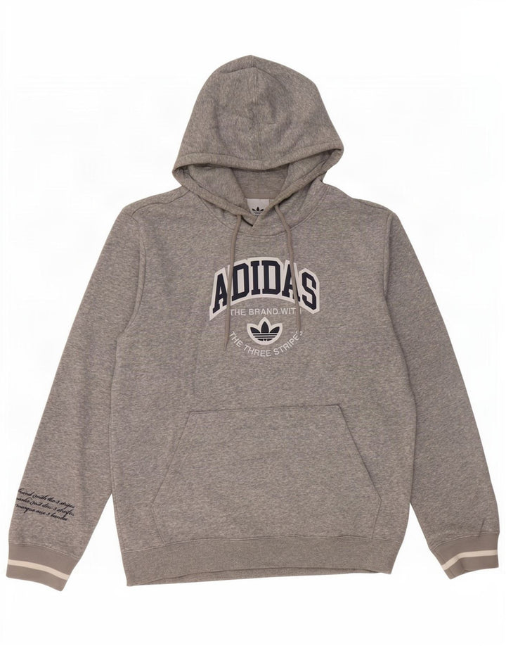 Adidas Herren Graphic Hoodie Pullover Mittelgrau gefleckte Baumwolle