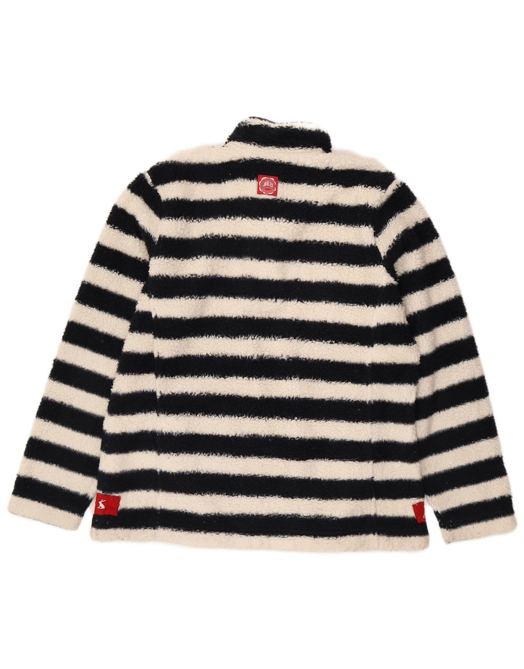 Joules übergroßer Fleece-Pullover für Damen, UK 14, groß, schwarz gestreift, Polyester