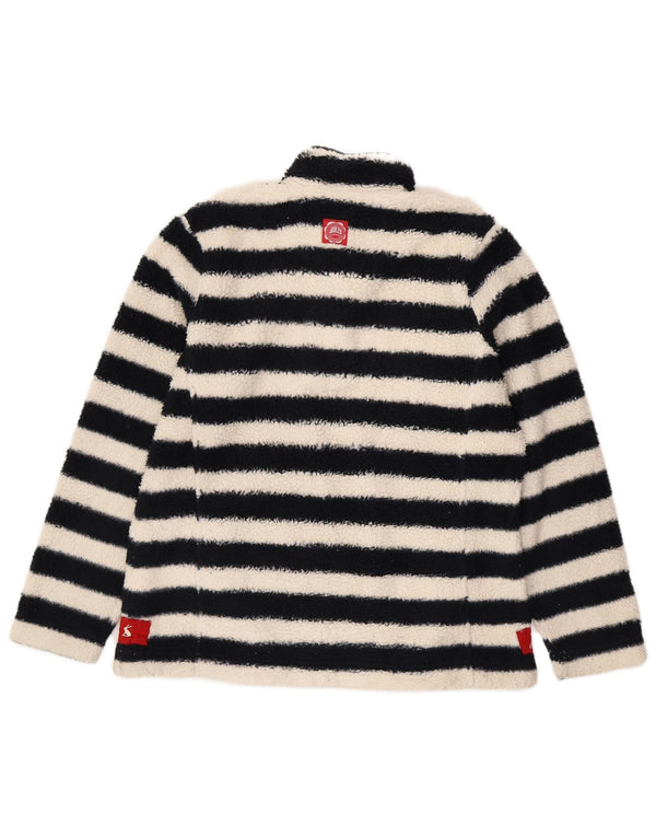 Joules übergroßer Fleece-Pullover für Damen, UK 14, groß, schwarz gestreift, Polyester