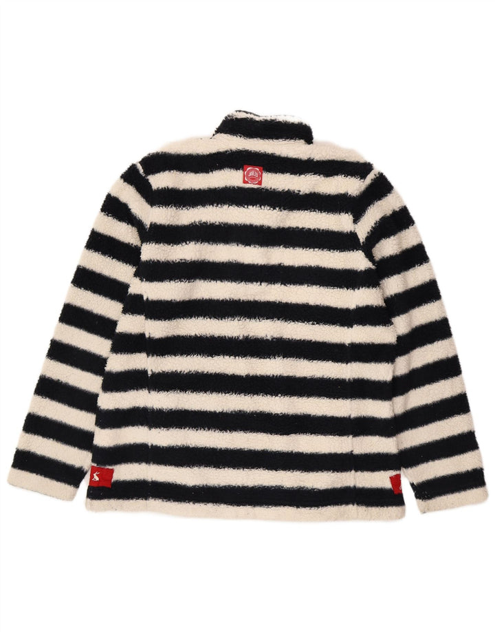 Joules übergroßer Fleece-Pullover für Damen, UK 14, groß, schwarz gestreift, Polyester