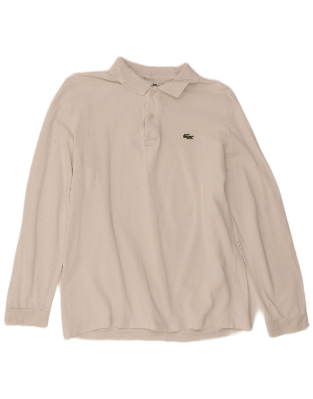 Lacoste Herren-Langarm-Poloshirt, Größe 4, mittelweiße Baumwolle