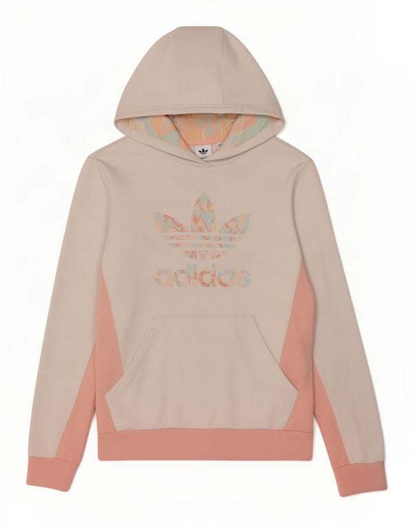 Adidas Mädchen Graphic Hoodie Pullover 13–14 Jahre weiße Colourblock-Baumwolle