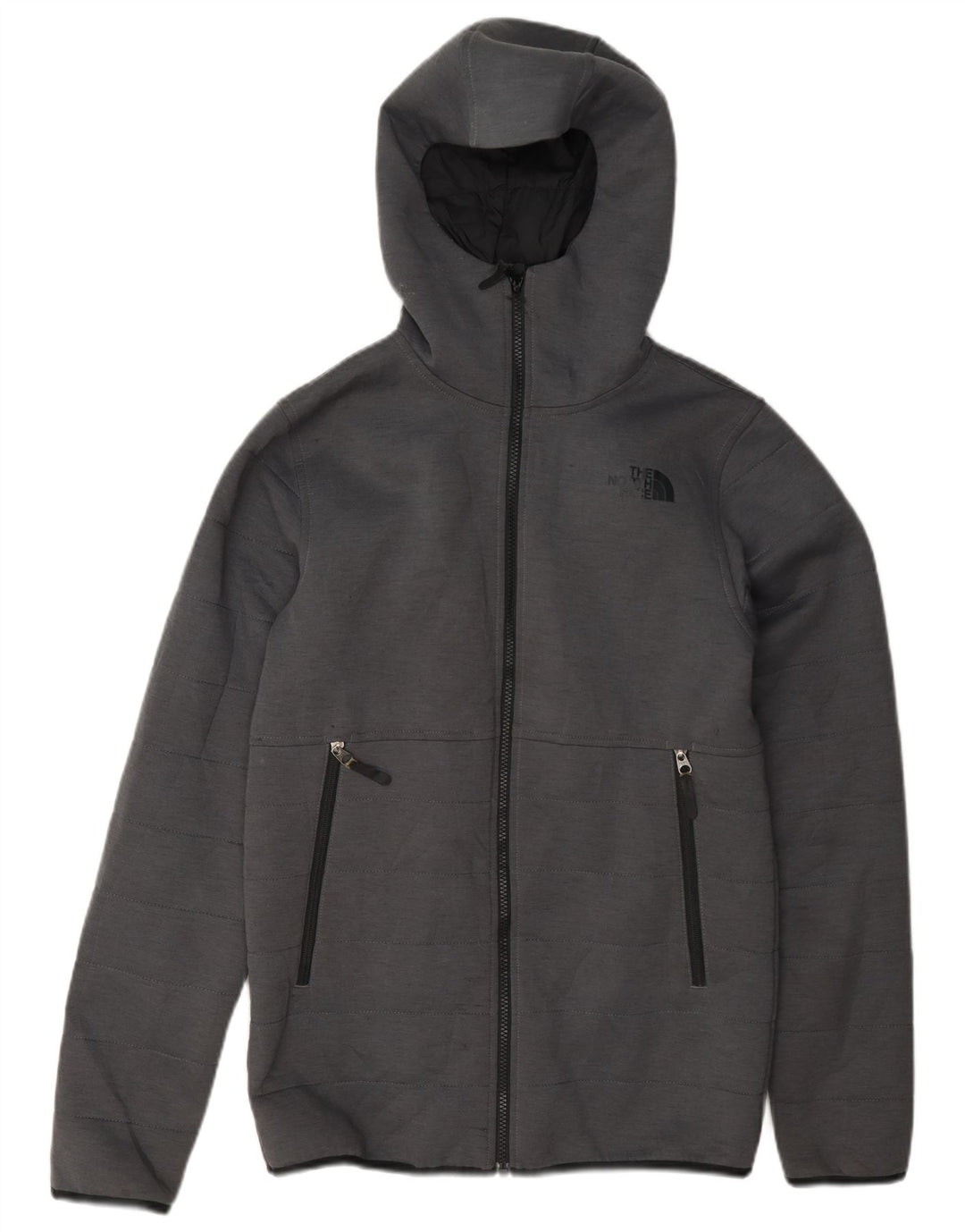 The North Face wattierte Herrenjacke mit Kapuze, UK 34, XS, Grau, Polyester