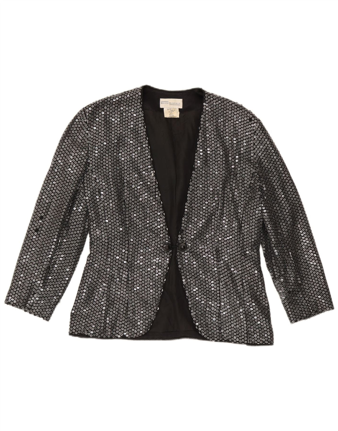 Bruce Oldfield Damen Blazer Jacke UK 12 Medium Silber