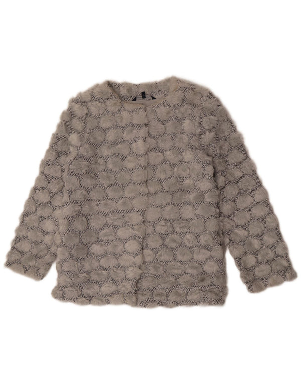 French Connection Damen-Blazer aus Kunstfell, Größe S, Grau, Polyester