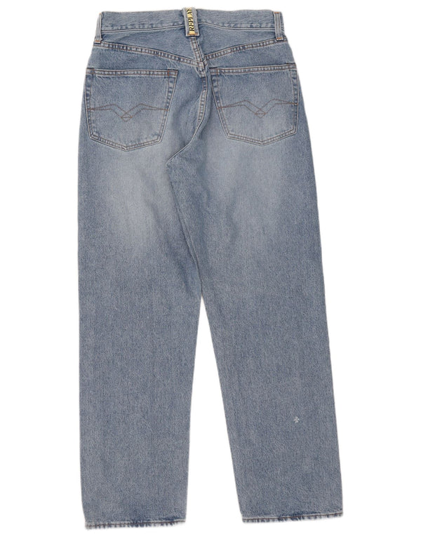 Replay Damen 901 High Waist Tapered Jeans W31 L29 Blaue Baumwolle
