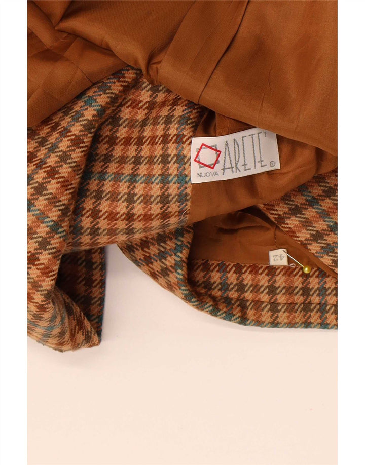 Vintage Damen Zweireiher Blazer Jacke IT 42 Mittelbrauner Hahnentritt
