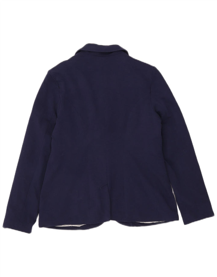 Laura Ashley Damen-Blazerjacke mit 1 Knopf, UK 14, Größe L, Marineblau, Baumwolle