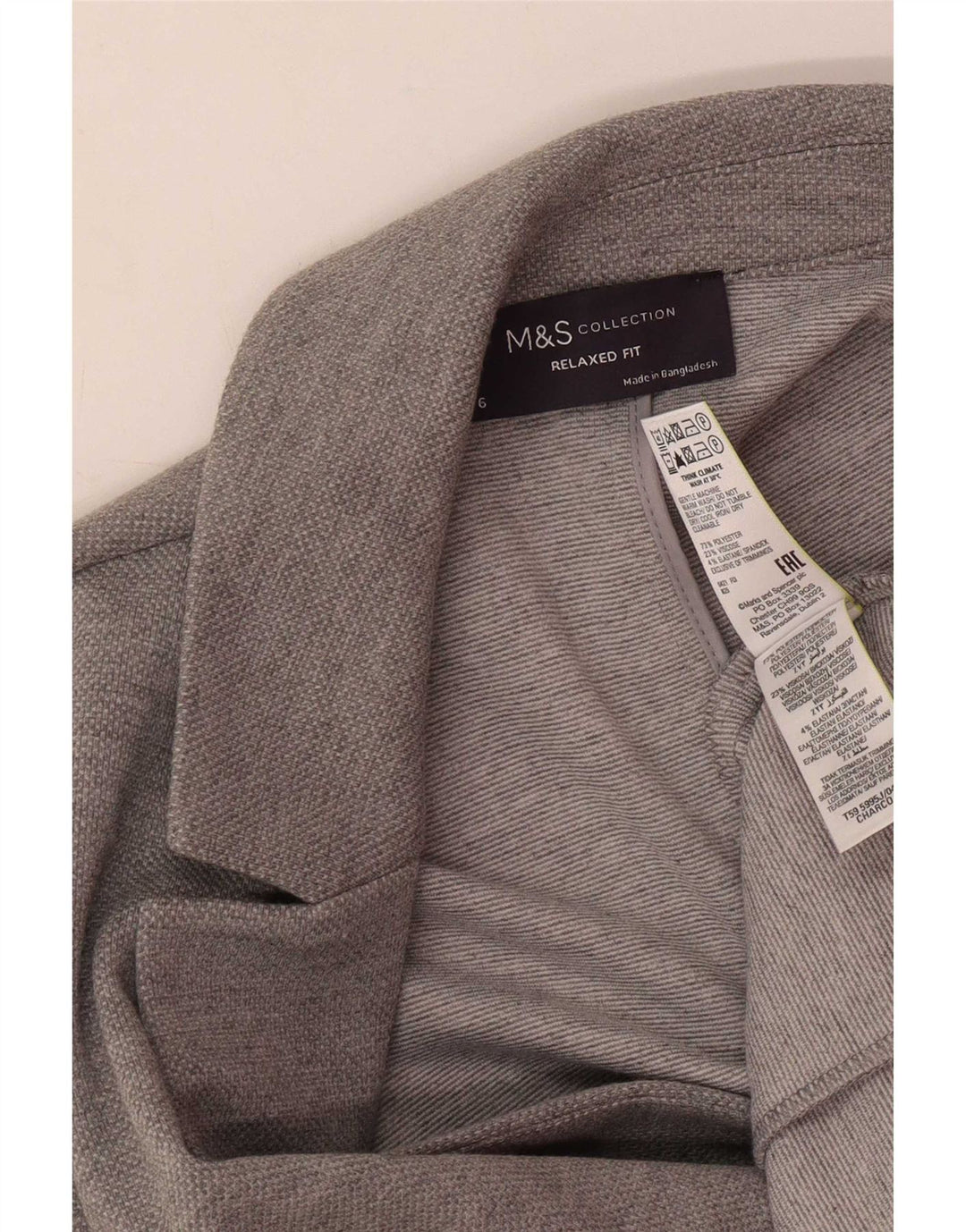 Marks & Spencer Womens Relaxed Fit Blazer Jacke UK 6 XS Grau Polyester
