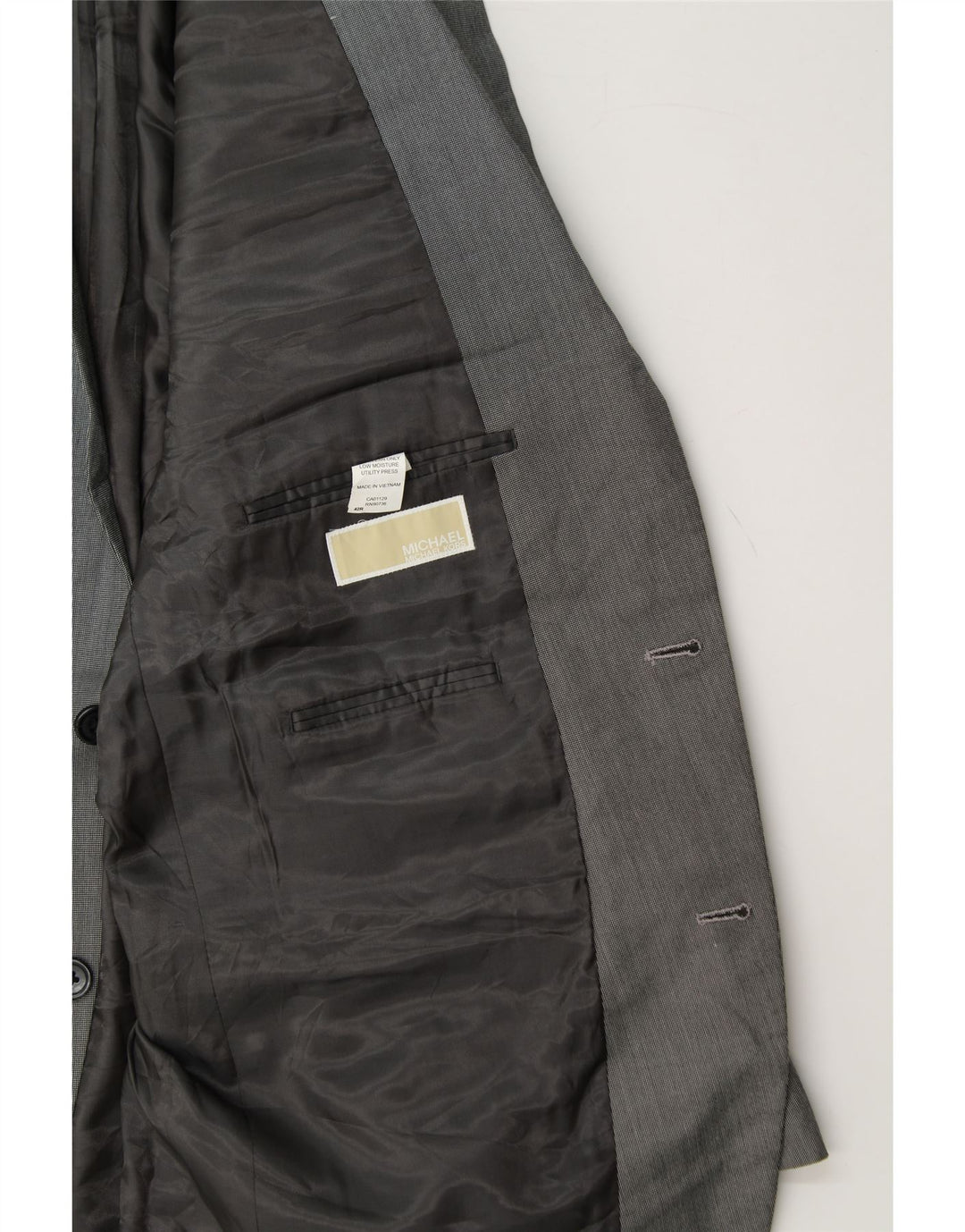 MICHAEL KORS Mens 2 Button Blazer Jacket UK 42 XL Grey Polyester Vintage Michael Kors and Second-Hand Michael Kors from Messina Hembry 