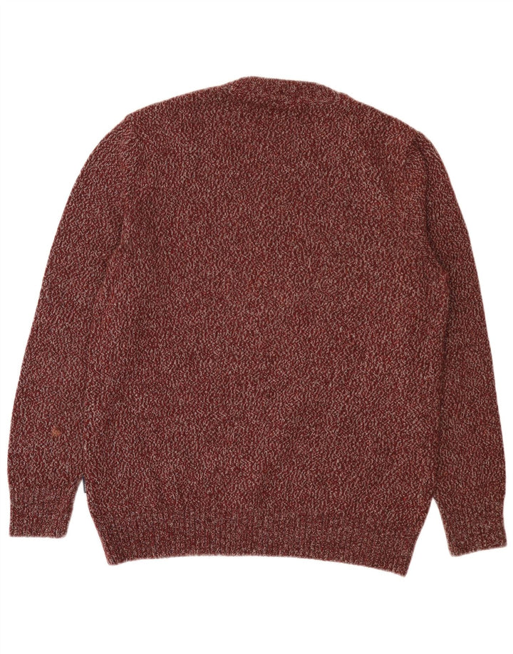 Barbour Herren-Pullover mit Rundhalsausschnitt, mittlere burgunderrote Wolle