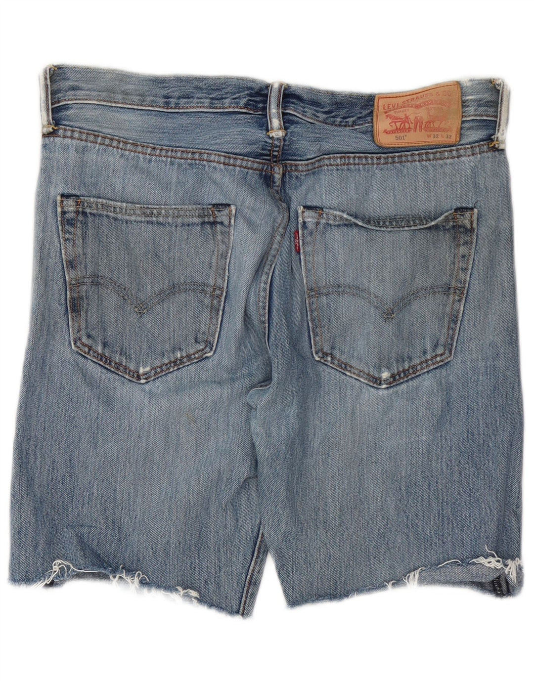 Levi's Herren 501 Distressed Denim Shorts W32 Mittelblaue Baumwolle