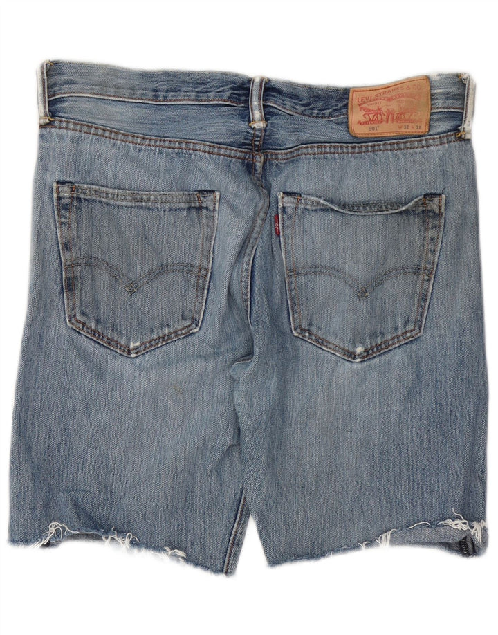 Levi's Herren 501 Distressed Denim Shorts W32 Mittelblaue Baumwolle