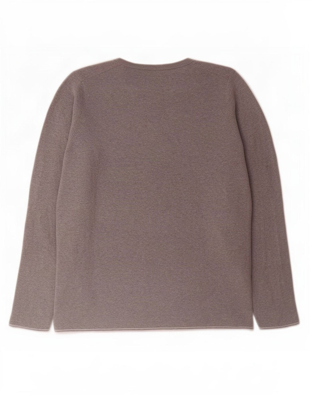 Massimo Dutti Herren-Pullover mit Rundhalsausschnitt, mittelgraue Baumwolle