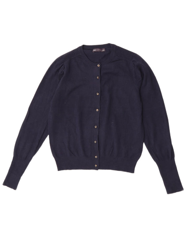 Marks & Spencer Damen-Cardigan-Pullover UK 12 Mittelmarineblaue Viskose