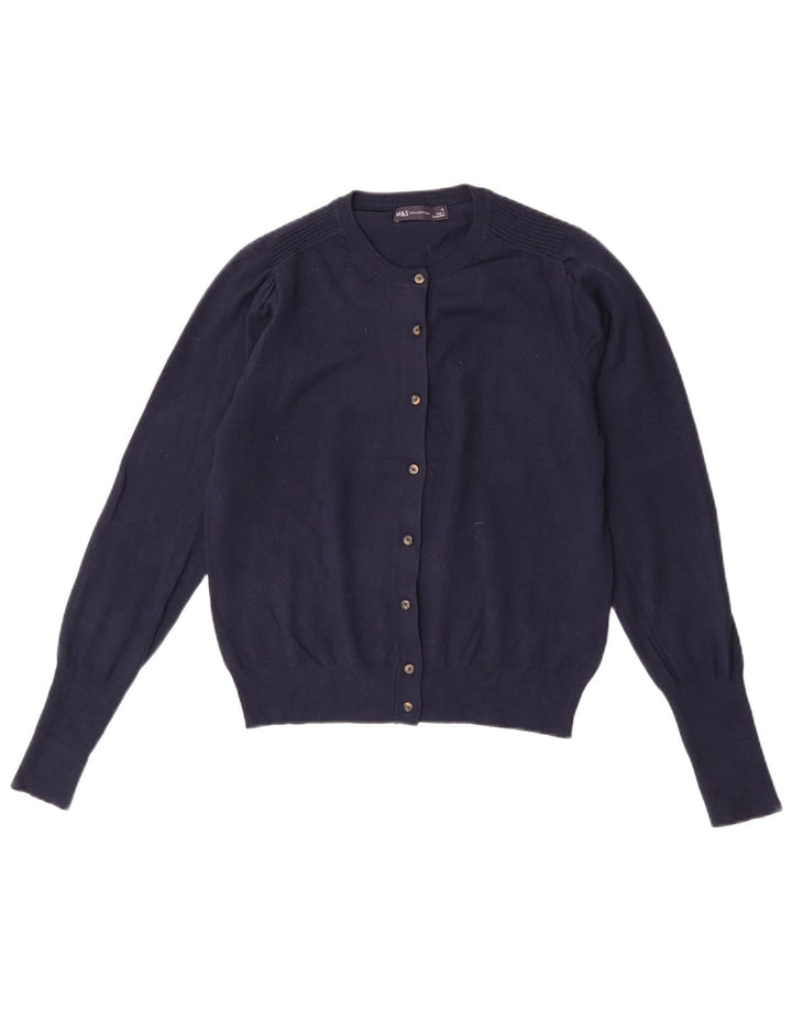 Marks & Spencer Damen-Cardigan-Pullover UK 12 Mittelmarineblaue Viskose