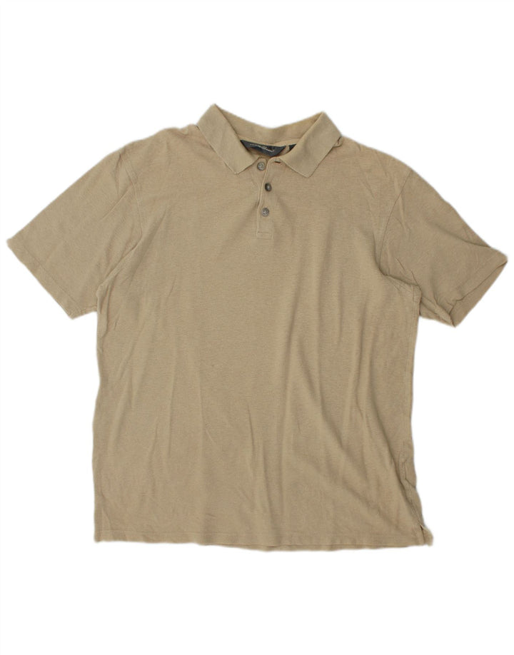 EDDIE BAUER Herren Poloshirt Mittelbeige Leinen
