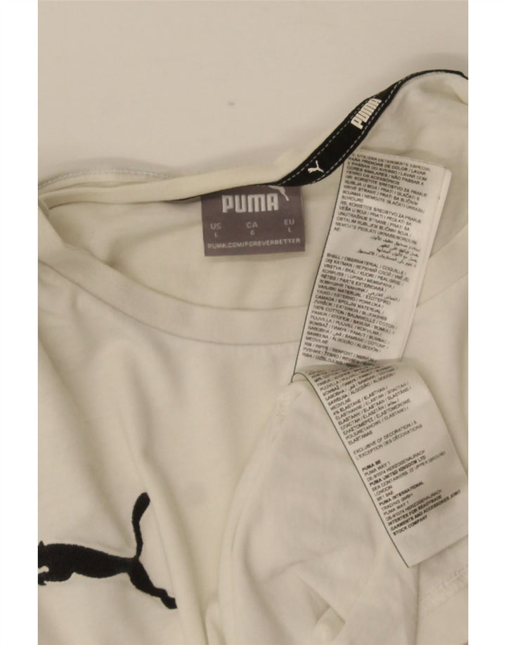 Puma Herren T-Shirt Top Large Weiß Baumwolle