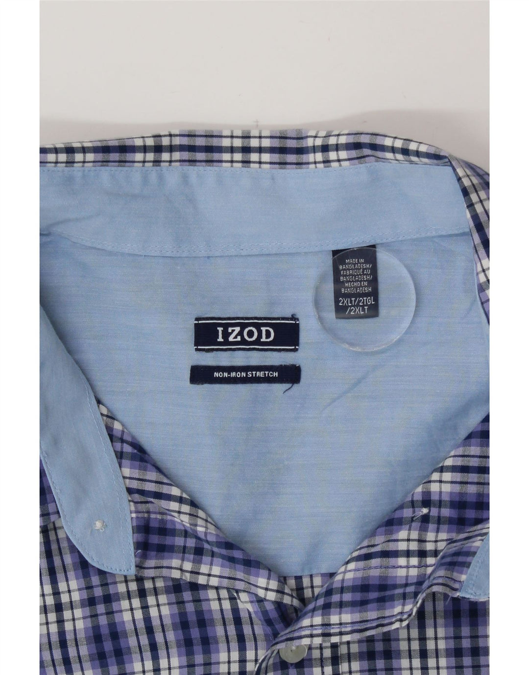 Izod Herren-Hemd, groß, 2XL, blau kariert, Baumwolle