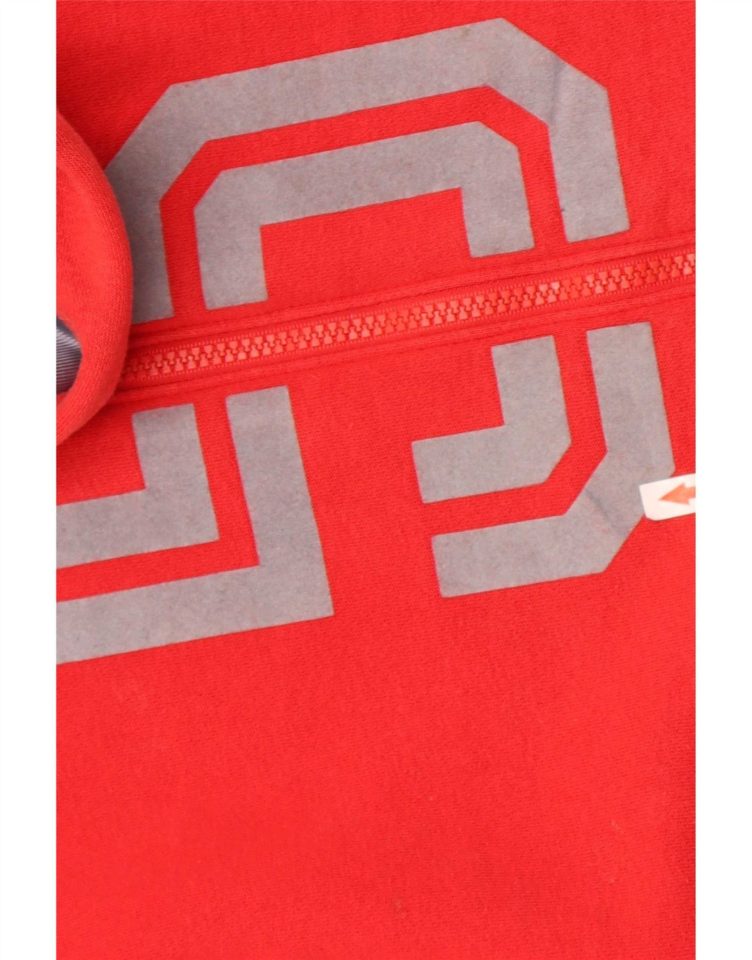 Nike Herren-Kapuzenpullover mit grafischem Reißverschluss und mittelroter Farbblock-Baumwolle