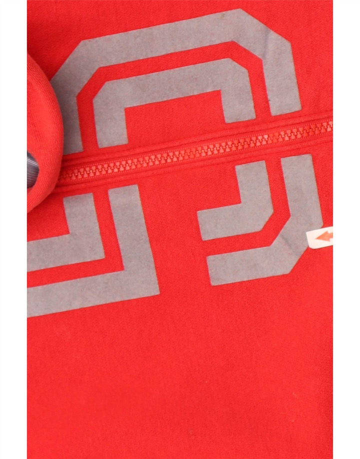 Nike Herren-Kapuzenpullover mit grafischem Reißverschluss und mittelroter Farbblock-Baumwolle