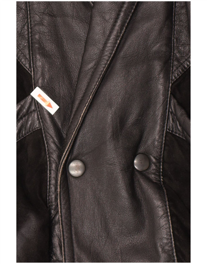 Vintage Herren Bomber Lederjacke UK 40 Large Schwarz