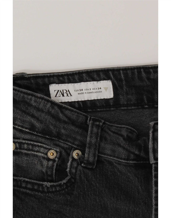 Zara Damen Straight Jeans EU 34 2XS W24 L28 Grau
