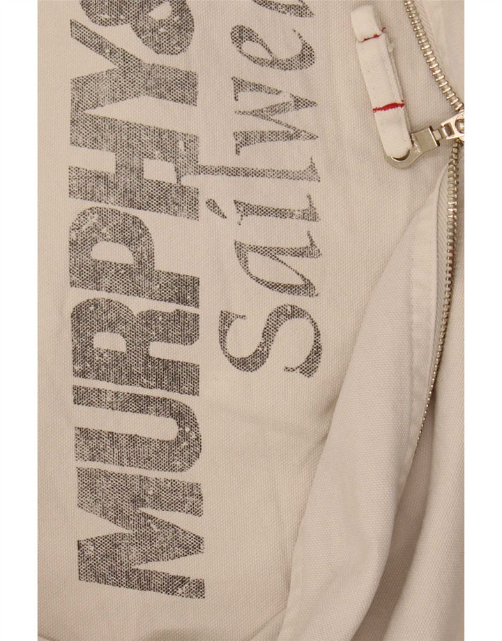 Murphy & Nye Herren-Bomberjacke mit Grafik, UK 40, Größe L, Beige, Baumwolle