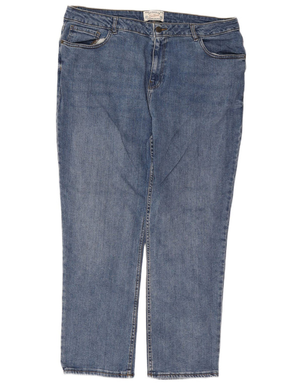 Fat Face Damen Girlfriend High Waist Slim Jeans UK 18 XL W38 L28 Blau