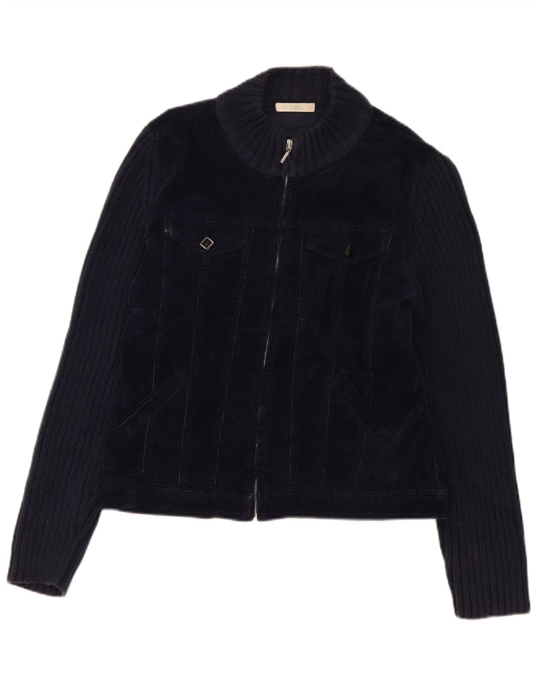 Marks & Spencer Damen Cordjacke UK 16 Large Marineblau Baumwolle
