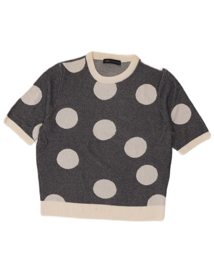 Marks & Spencer Damen-Pullover mit Rundhalsausschnitt, Gr. 14, mittleres Marineblau