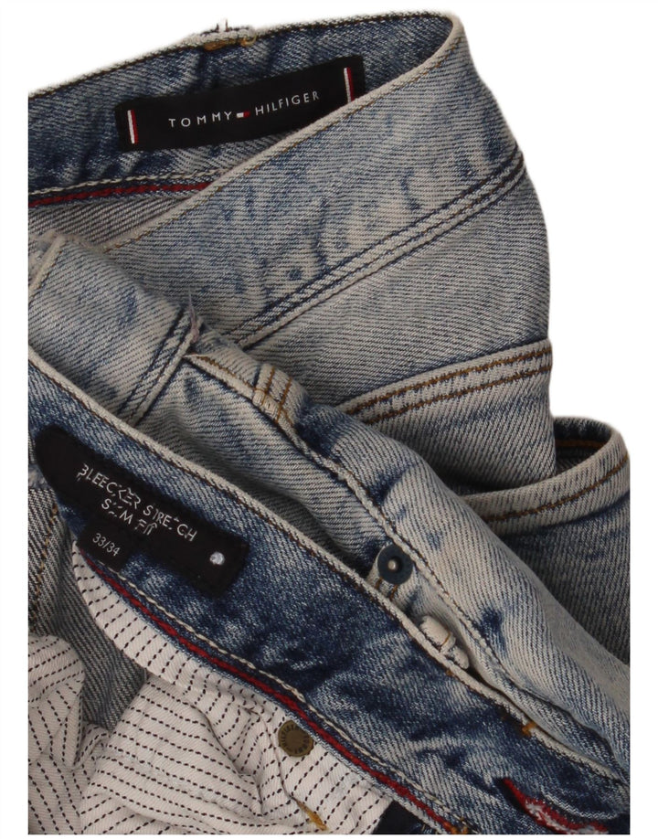 Tommy Hilfiger Herren Bleecker Slim Jeans W33 L34 Blaue Baumwolle