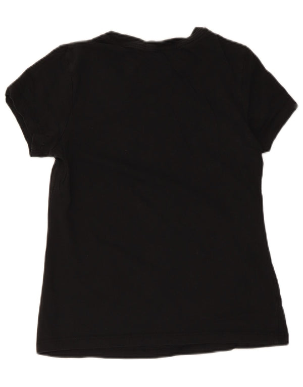 Calvin Klein Jeans Damen Grafik T-Shirt Top UK 8 Small Schwarz