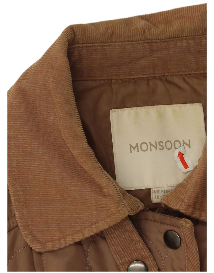 Monsoon Damen Steppjacke UK 10 Small Braun Polyester