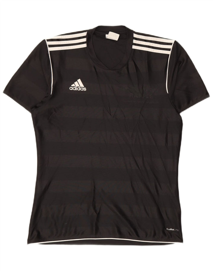 ADIDAS Herren Climalite Graphic T-Shirt Top Kleines schwarz gestreiftes Polyester