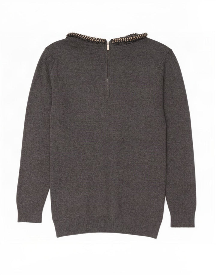 Zara Damen-Pullover mit U-Boot-Ausschnitt, Gr. 10, Größe S, Grau