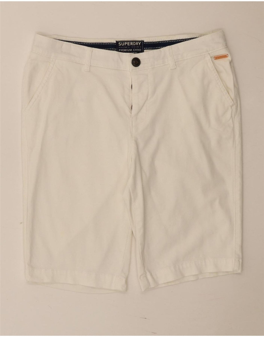 Superdry Damen Regular Chino Shorts UK 10 Small W30 Weiß