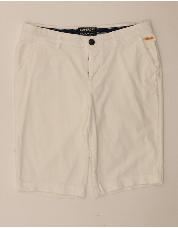 Superdry Damen Regular Chino Shorts UK 10 Small W30 Weiß