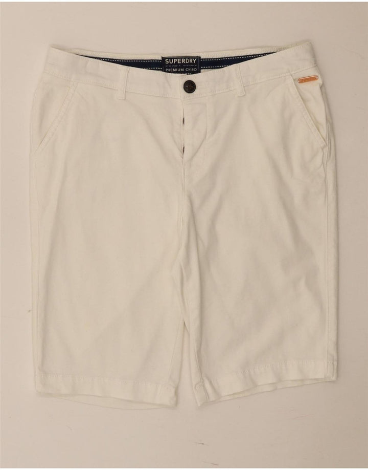 Superdry Damen Regular Chino Shorts UK 10 Small W30 Weiß